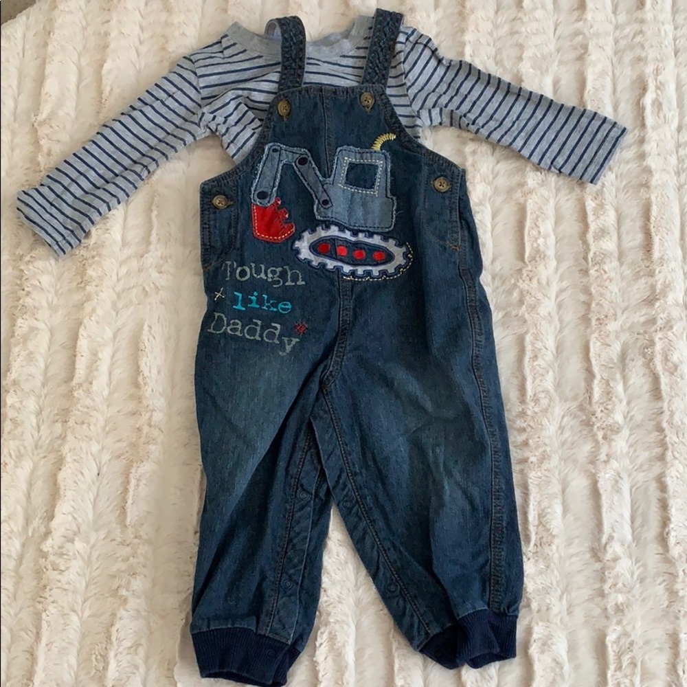 2 piece long sleeve and overall set